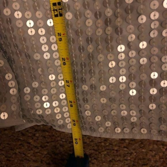 Lane Bryant Sequin Silver Short Sleeve Top 14/16 - Picture 10 of 12